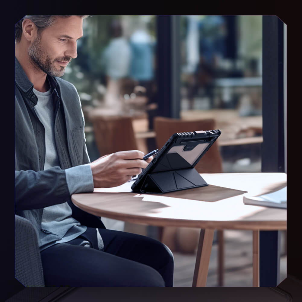Чехол-книжка NILLKIN для Samsung Galaxy Tab S10 FE (Galaxy Tab S10 Fan Edition) (серия Bumper Leather case pro Multi-angle folding style)