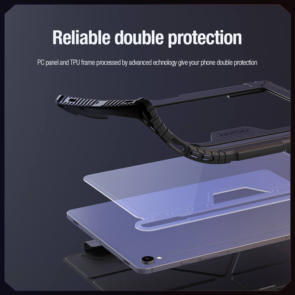 Чехол-книжка NILLKIN для Samsung Galaxy Tab S10 FE (Galaxy Tab S10 Fan Edition) (серия Bumper Leather case pro Multi-angle folding style)