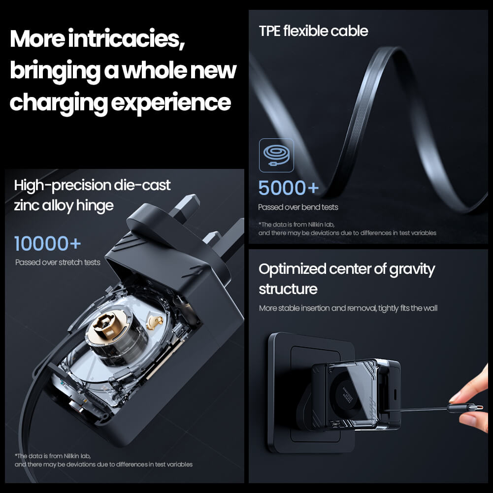 Nillkin зарядное устройство IceCore Retractable 65W Charger