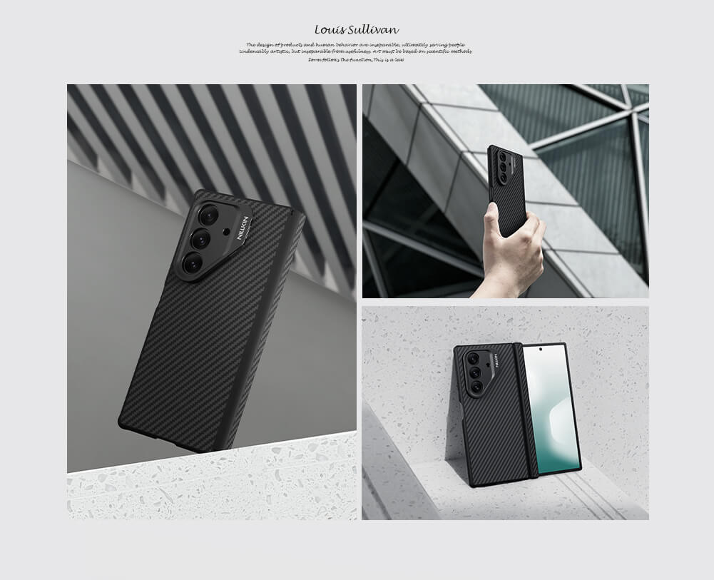 Чехол-крышка NILLKIN для Samsung Galaxy Z Fold7 (Fold 7 5G), Samsung W26 (серия CarboProp Magnetic MagSafe Aramid fiber Fine Hole version)