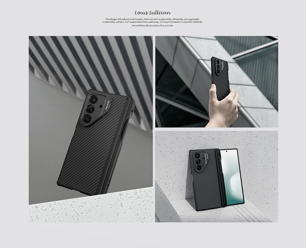 Чехол-крышка NILLKIN для Samsung Galaxy Z Fold7 (Fold 7 5G), Samsung W26 (серия CarboProp Magnetic MagSafe Aramid fiber Fine Hole PEN version)