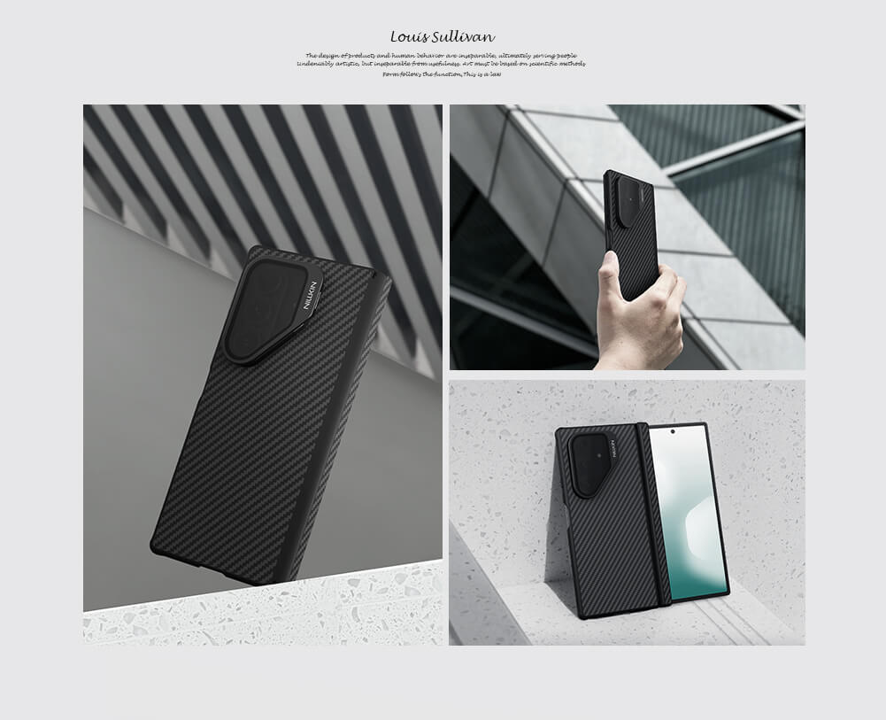 Чехол-крышка NILLKIN для Samsung Galaxy Z Fold7 (Fold 7 5G), Samsung W26 (серия CarboProp Magnetic MagSafe Aramid fiber Black Mirror Cover version)