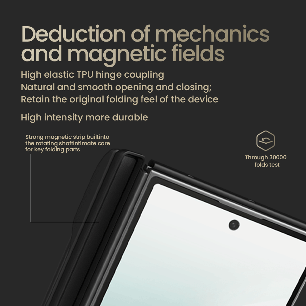 Чехол-крышка NILLKIN для Samsung Galaxy Z Fold7 (Fold 7 5G), Samsung W26 (серия CarboProp Magnetic MagSafe Aramid fiber Black Mirror Cover PEN version)