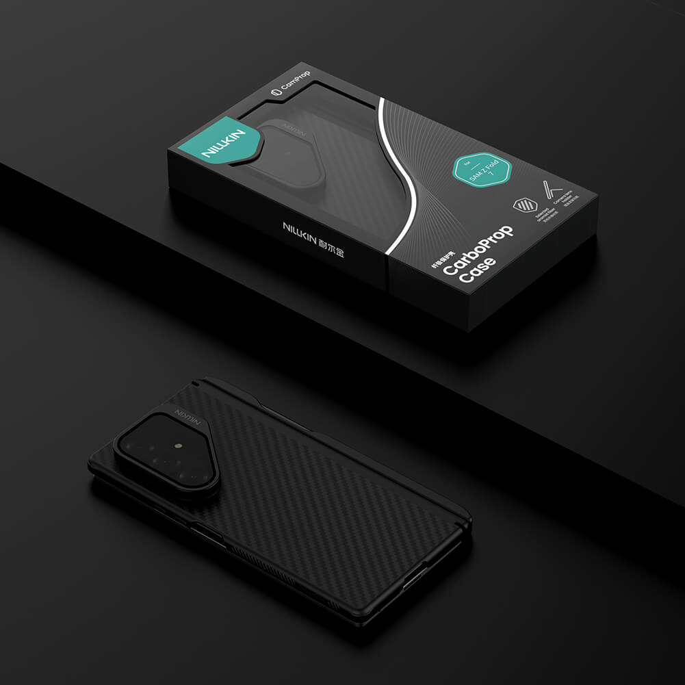 Чехол-крышка NILLKIN для Samsung Galaxy Z Fold7 (Fold 7 5G), Samsung W26 (серия CarboProp Magnetic MagSafe Aramid fiber Black Mirror Cover PEN version)