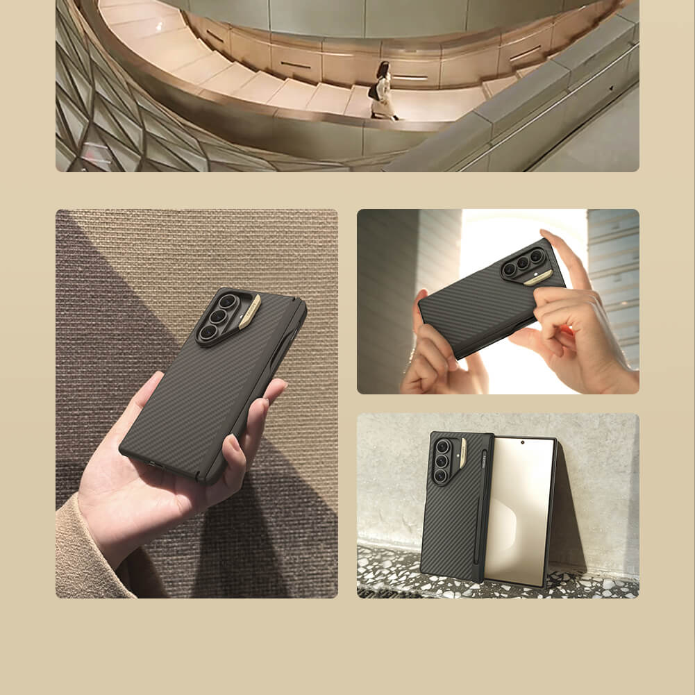 Чехол-крышка NILLKIN для Samsung Galaxy Z Fold7 (Fold 7 5G), Samsung W26 (серия Synthetic Fiber Pro Magnetic PEN case)