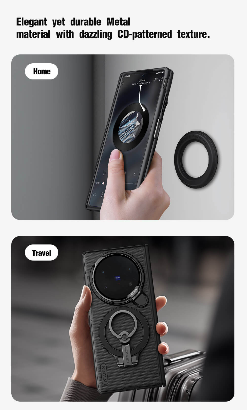 Чехол-крышка NILLKIN для Vivo X Fold 5 (Vivo X Fold5) (серия Frosted shield Prop Magnetic (Transparent Lens Guard Version))