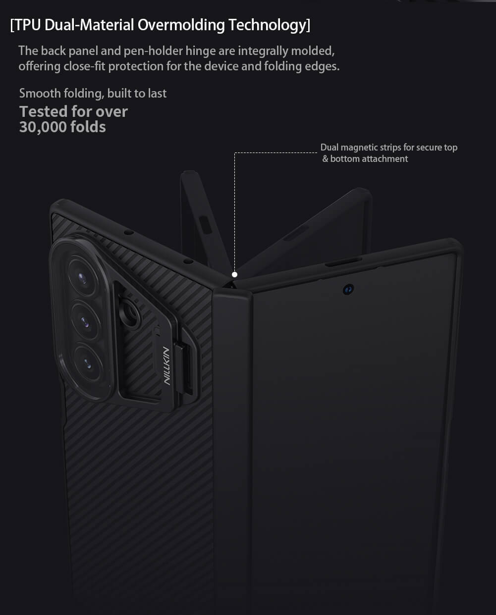 Чехол-крышка NILLKIN для Samsung Galaxy Z Fold7 (Fold 7 5G) (серия Camshield Prop Magnetic (Transparent Lens Guard Edition))