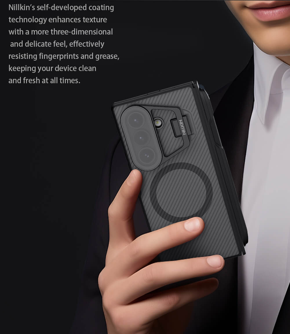 Чехол-крышка NILLKIN для Samsung Galaxy Z Fold7 (Fold 7 5G) (серия Camshield Prop Magnetic (Transparent Lens Guard Edition) S-Pen version Clear)