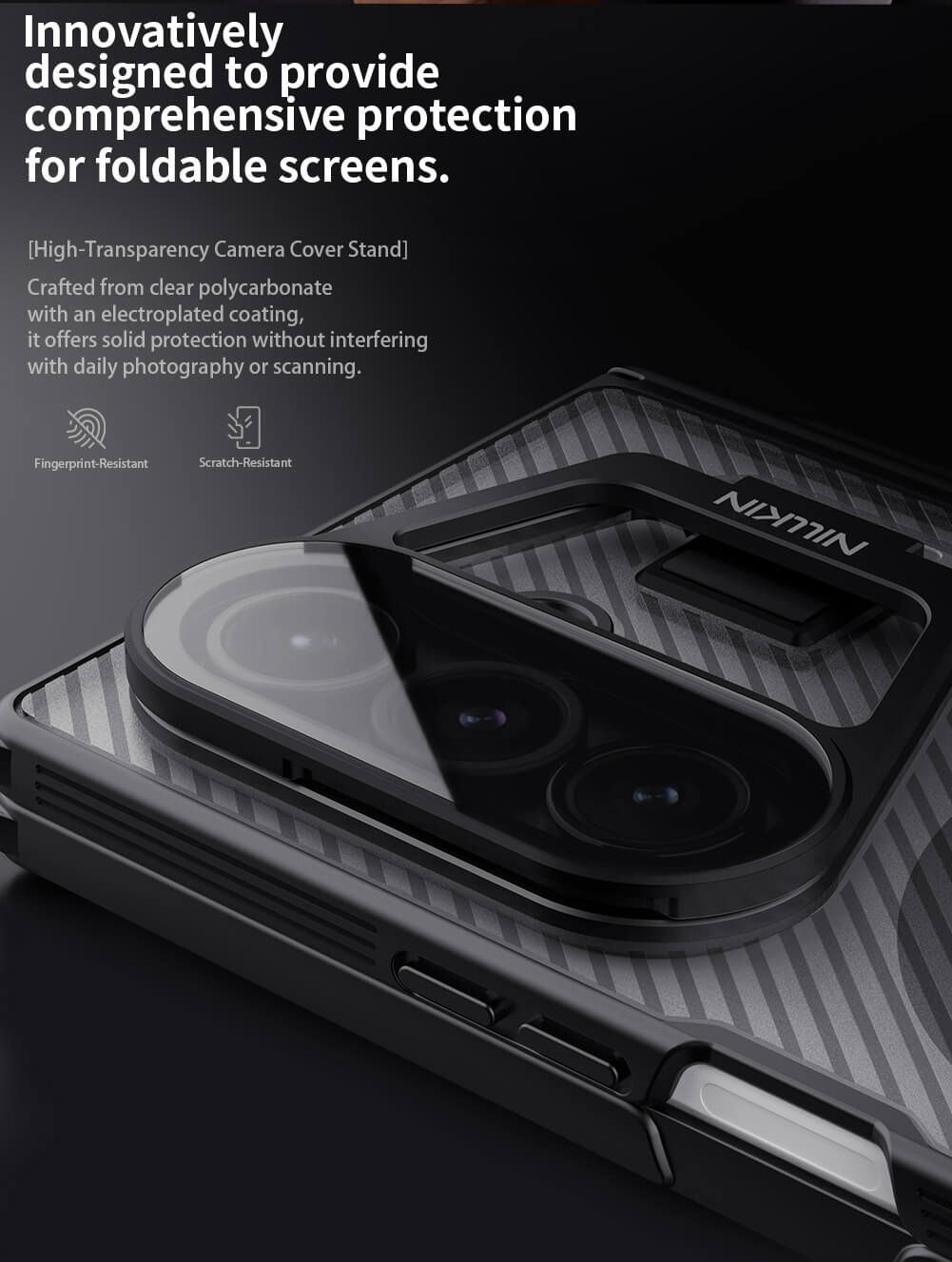 Чехол-крышка NILLKIN для Samsung Galaxy Z Fold7 (Fold 7 5G) (серия Camshield Prop Magnetic (Transparent Lens Guard Edition) S-Pen version Clear)