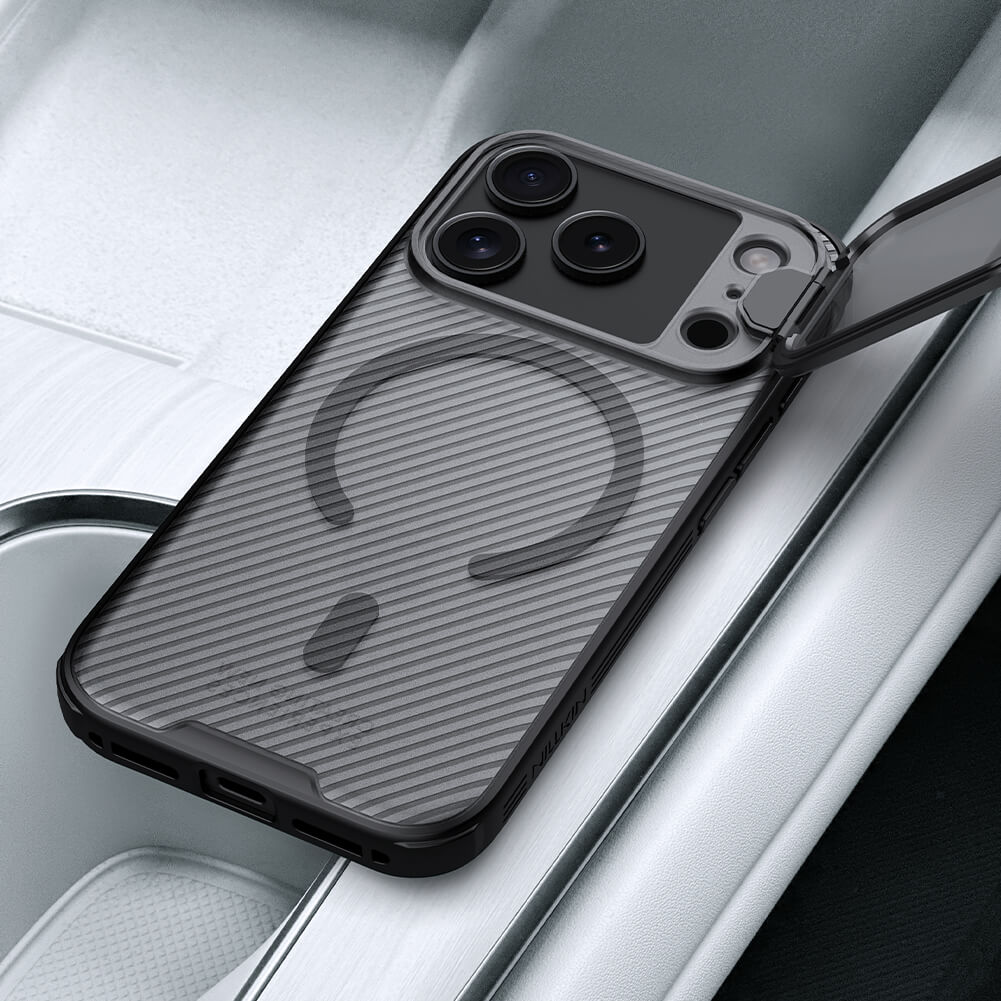 Чехол-крышка NILLKIN для Apple iPhone 17 Pro 6.3 (2025) (серия Camshield Prop Magnetic (Transparent Lens Guard Edition))