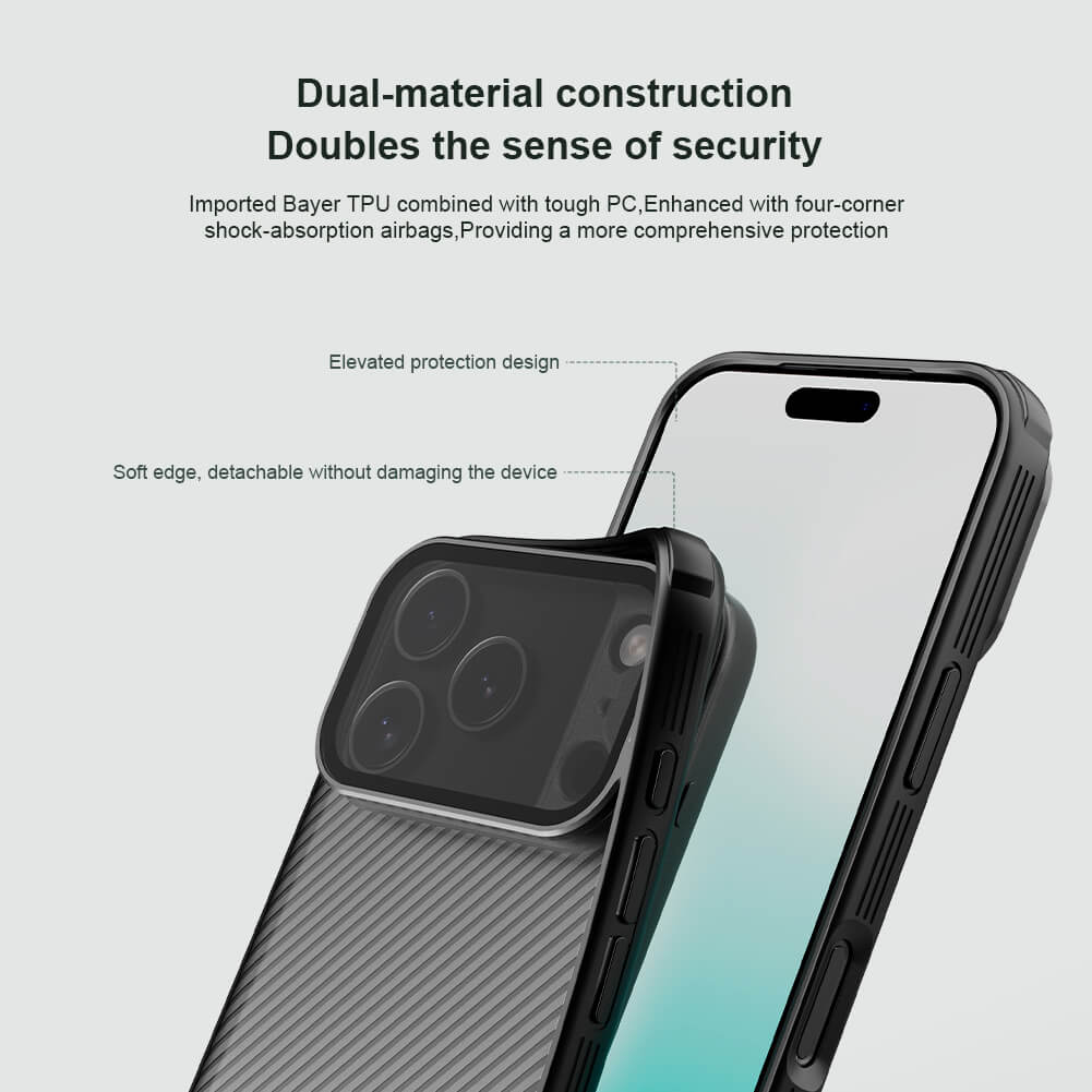 Чехол-крышка NILLKIN для Apple iPhone 17 Pro 6.3 (2025) (серия Camshield Prop (Transparent Lens Guard Edition))
