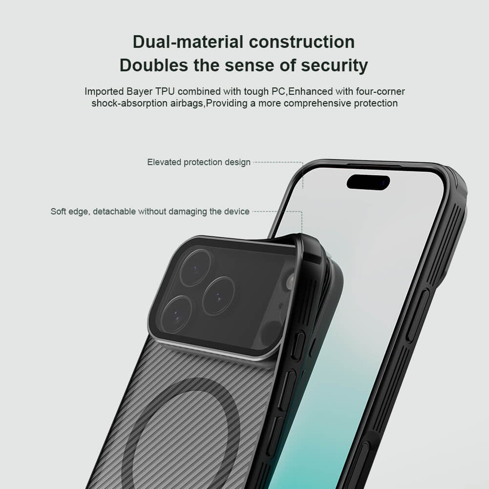 Чехол-крышка NILLKIN для Apple iPhone 17 Pro Max 6.9 (2025) (серия Camshield Prop Magnetic (Transparent Lens Guard Edition))