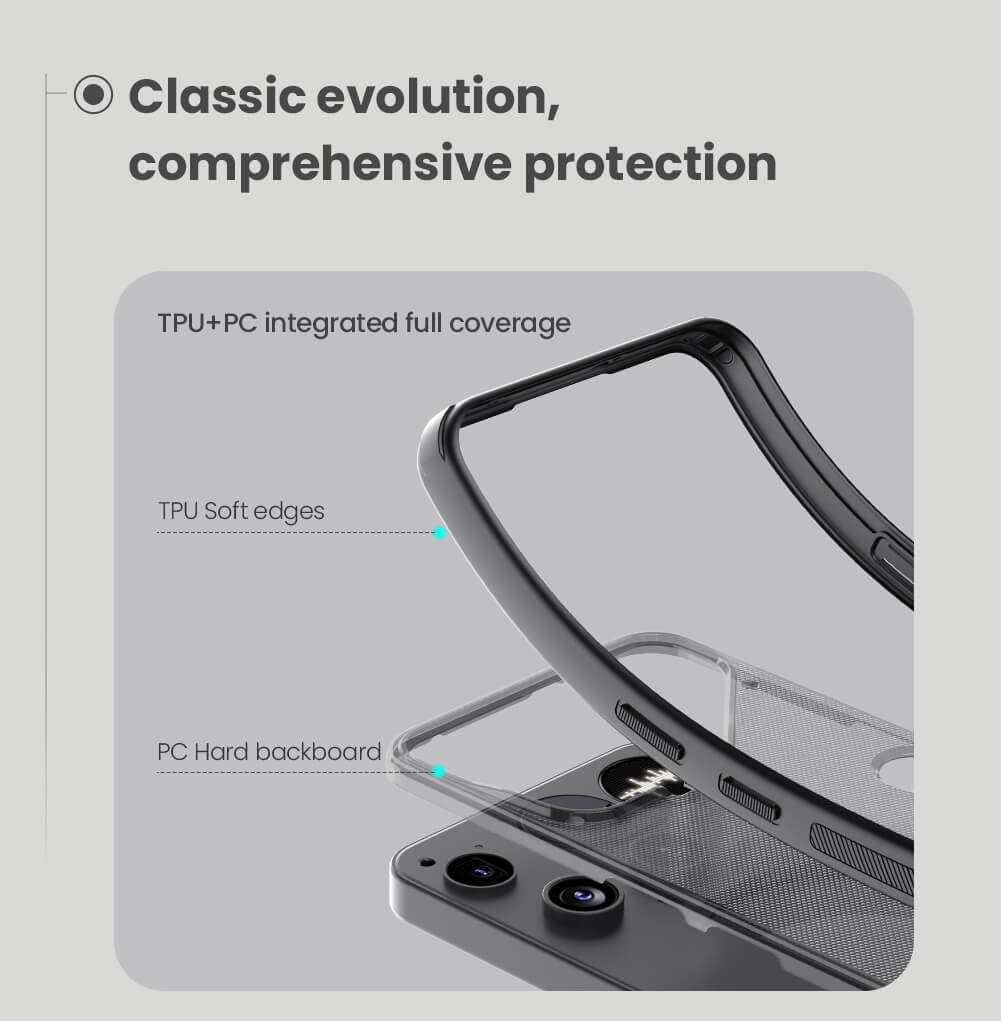 Чехол-крышка NILLKIN для Nothing Phone 3 (серия Frosted shield Pro Transparent Black)