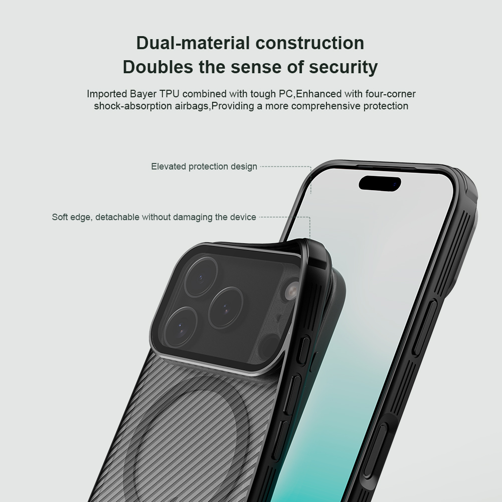 Чехол-крышка NILLKIN для Apple iPhone 17 Pro 6.3 (2025) (серия Camshield Prop Magnetic (Transparent Lens Guard Edition) Clear)