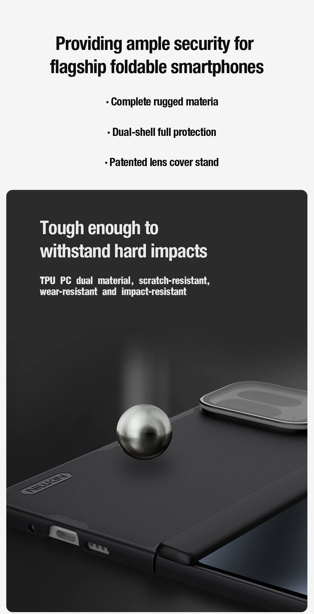 Чехол-крышка NILLKIN для Google Pixel 10 Pro Fold (серия Frosted shield Prop Magnetic Transparent Lens Guard Edition)