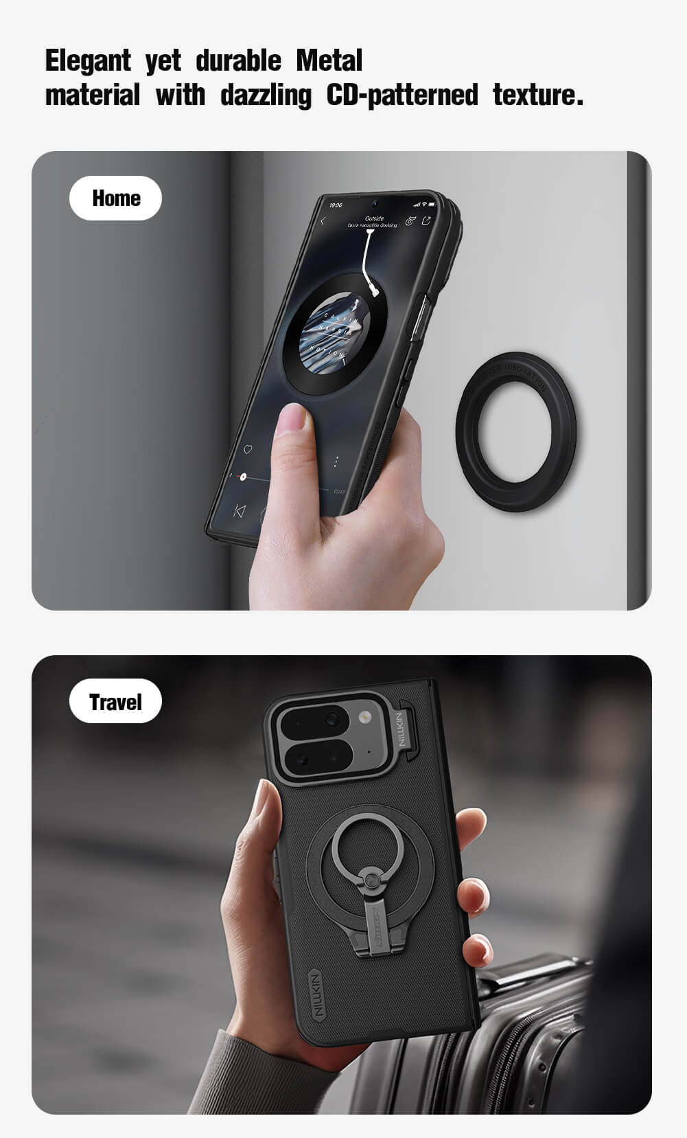 Чехол-крышка NILLKIN для Google Pixel 10 Pro Fold (серия Frosted shield Prop Magnetic Transparent Lens Guard Edition)