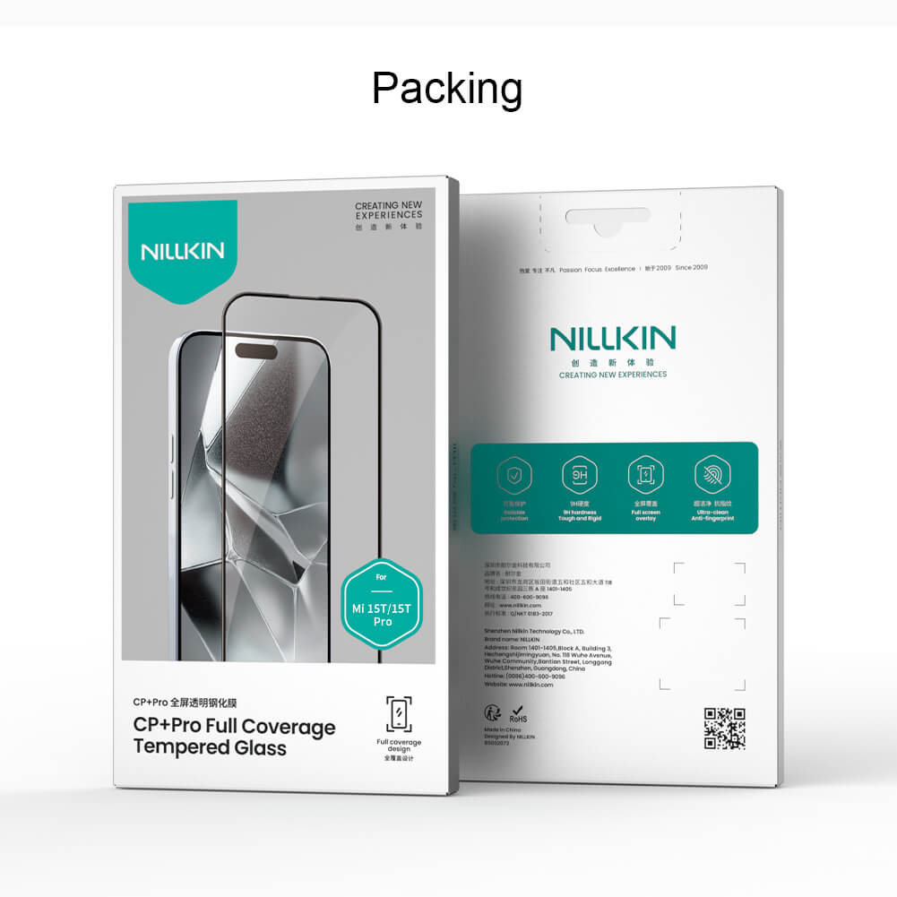 Защитное стекло с кантом NILLKIN для Xiaomi 15T, Xiaomi 15T Pro (серия CP+ Pro)
