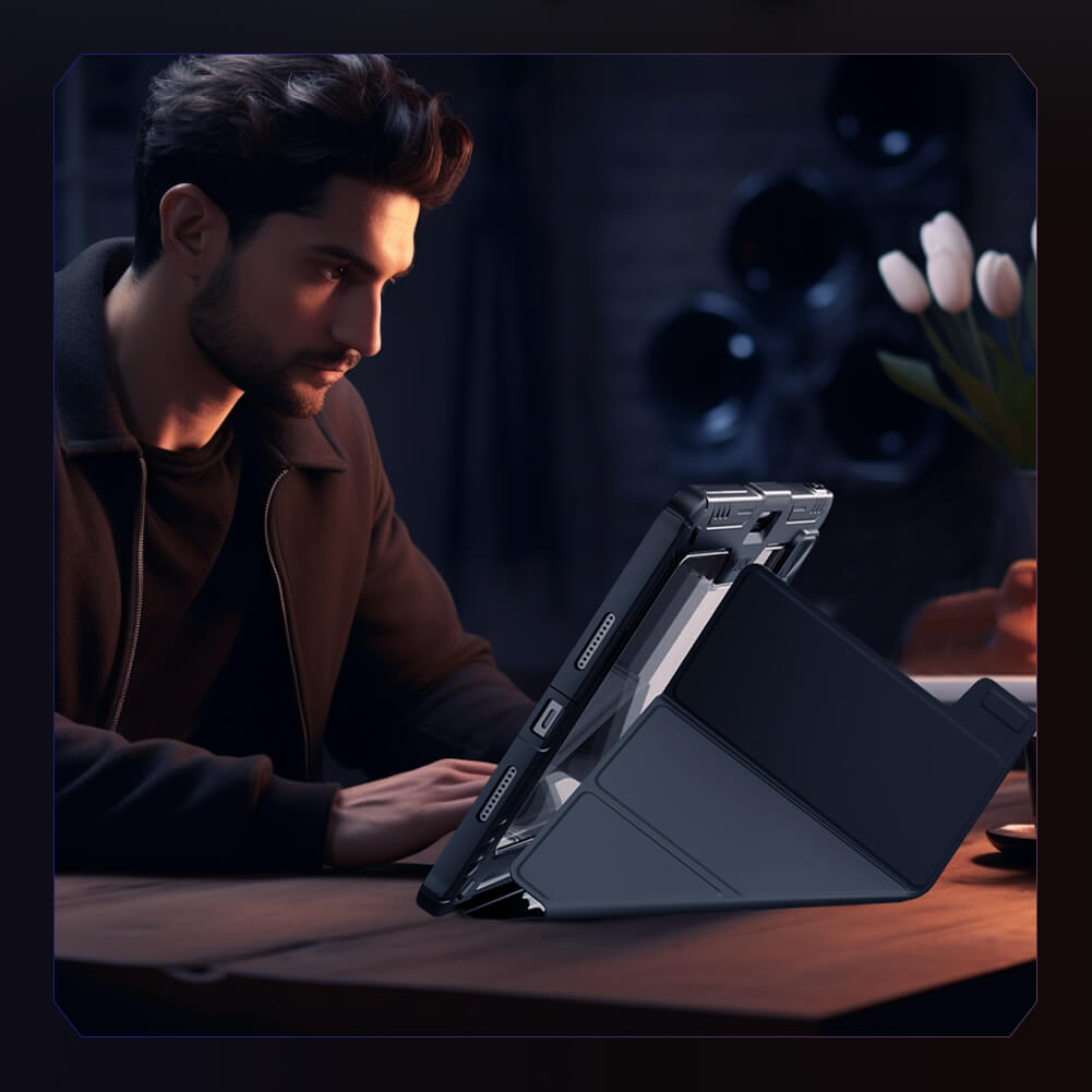 Чехол-книжка NILLKIN для Xiaomi Pad 8, Xiaomi Pad 8 Pro (серия Bumper Leather case pro Multi-angle folding style)
