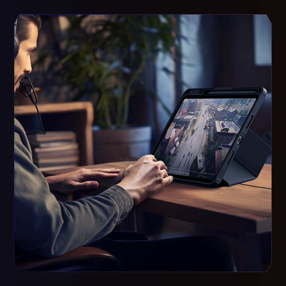 Чехол-книжка NILLKIN для Xiaomi Pad 8, Xiaomi Pad 8 Pro (серия Bumper Leather case pro Multi-angle folding style)