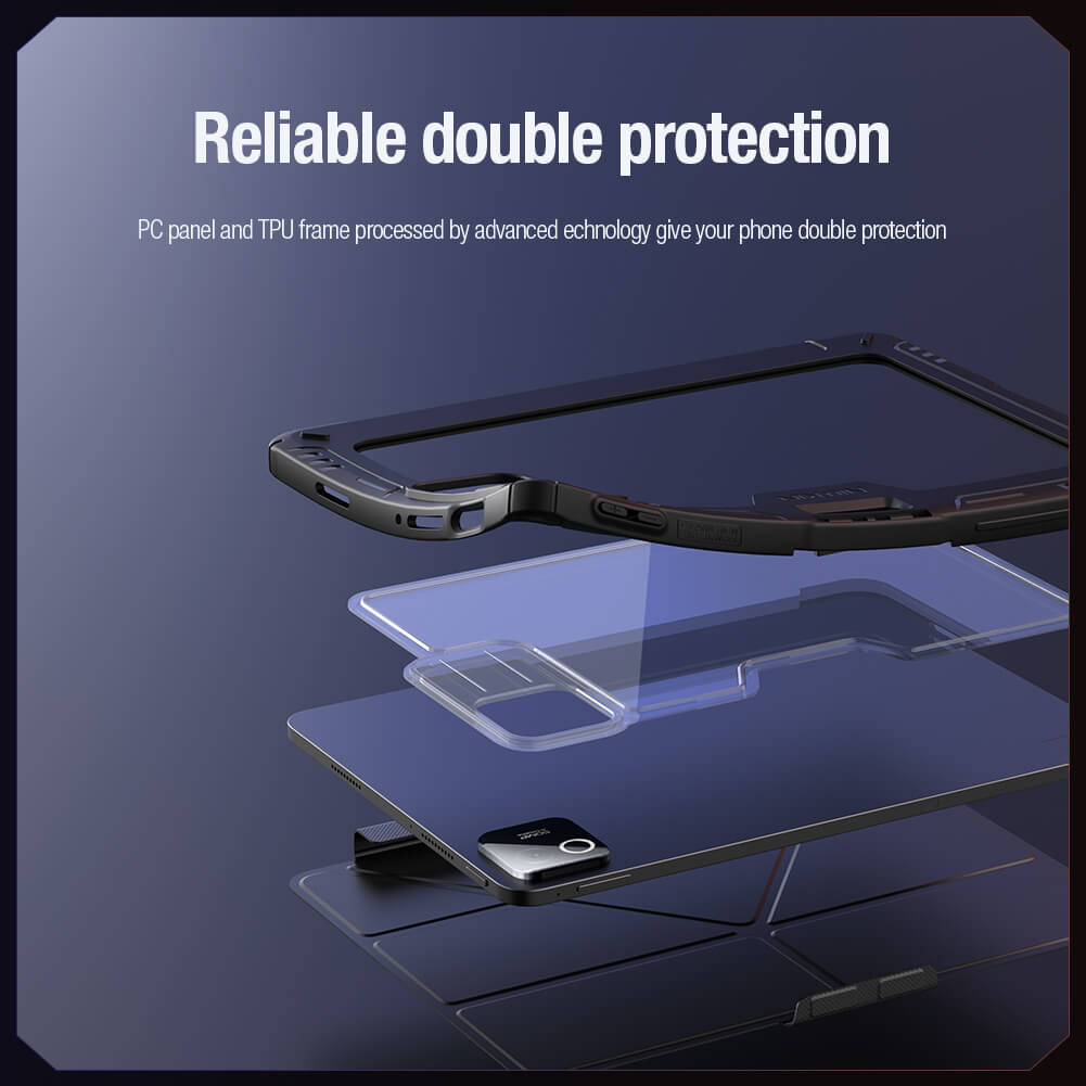 Чехол-книжка NILLKIN для Xiaomi Pad 8, Xiaomi Pad 8 Pro (серия Bumper Leather case pro Multi-angle folding style)