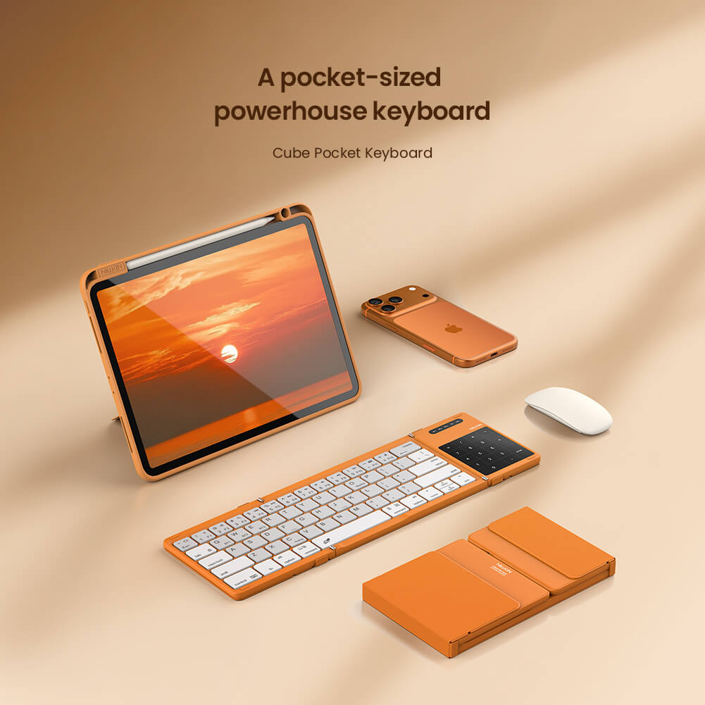 Портативная складная клавиатура Nillkin Cube Pocket Keyboard Orange edition