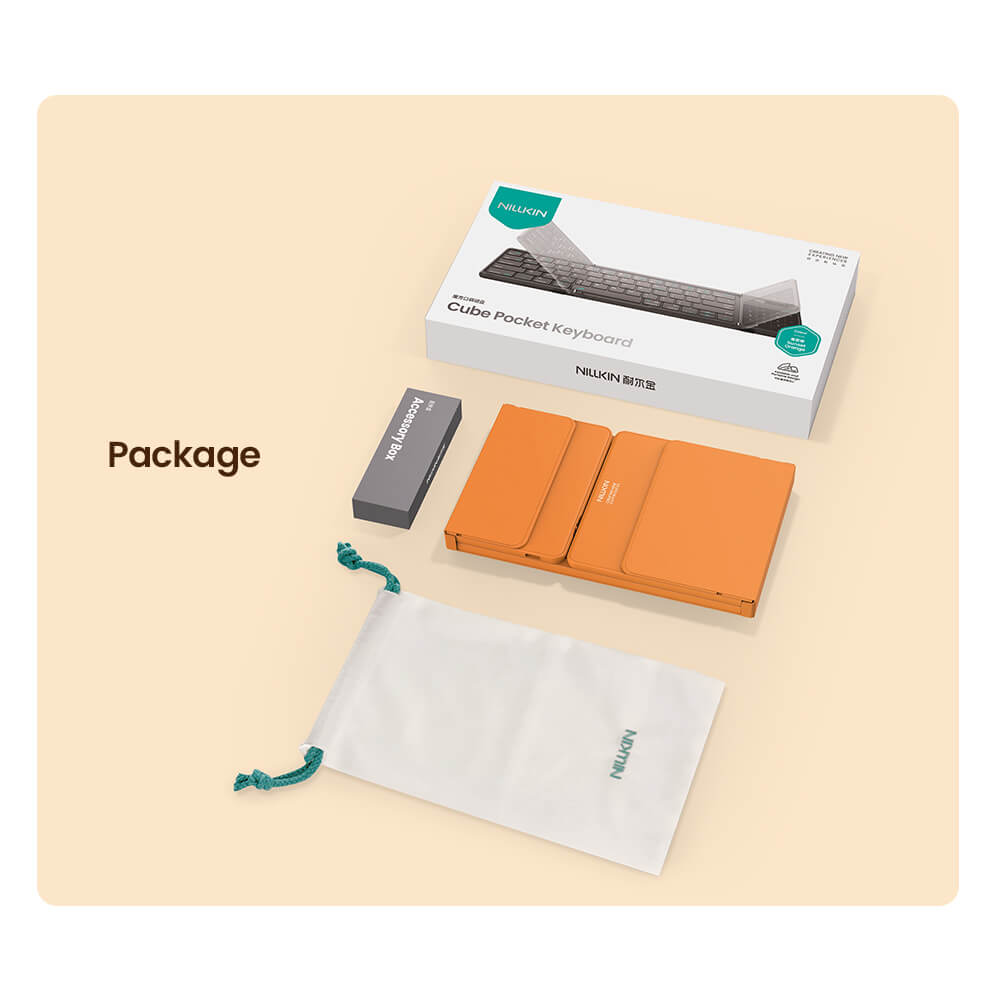 Портативная складная клавиатура Nillkin Cube Pocket Keyboard Orange edition