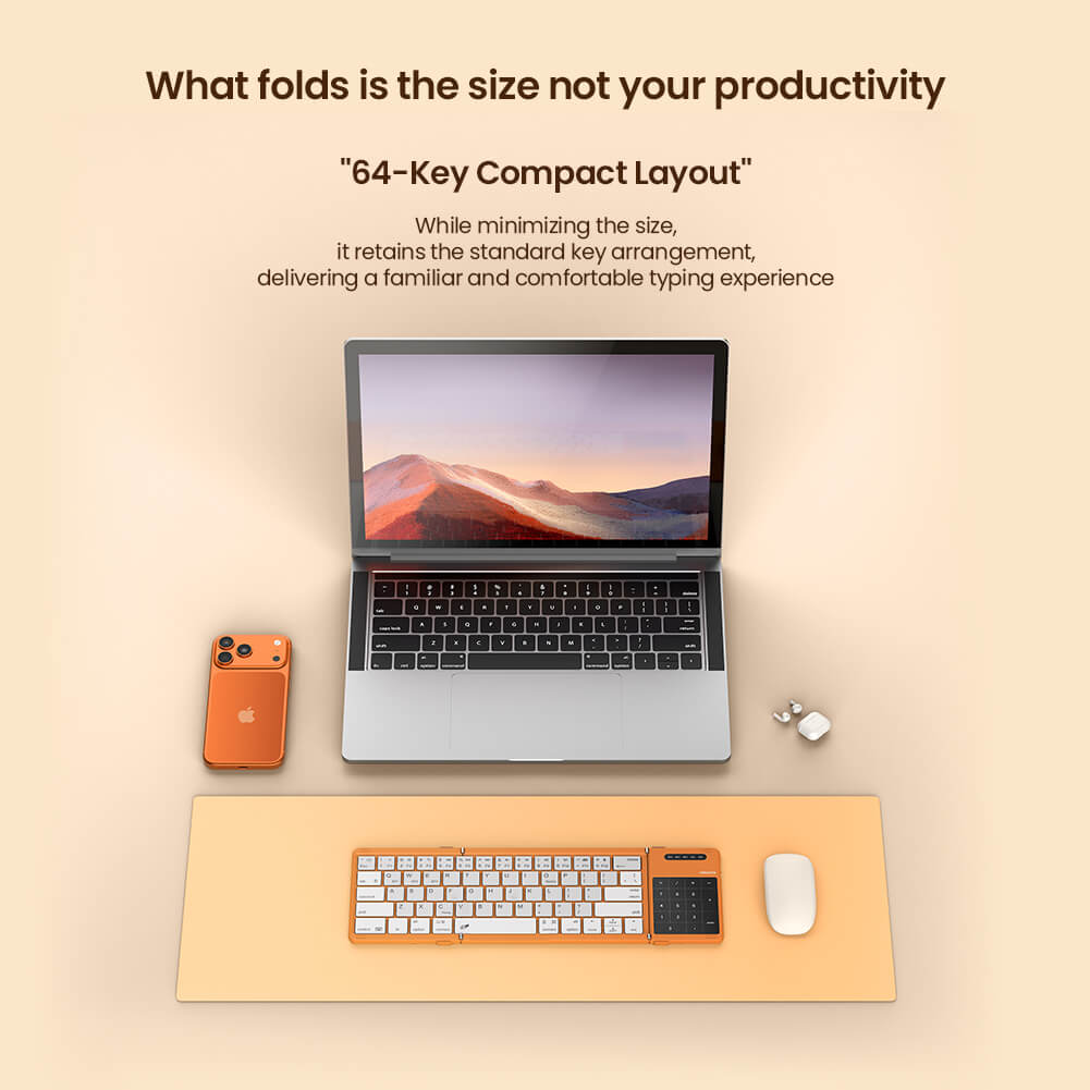 Портативная складная клавиатура Nillkin Cube Pocket Keyboard Orange edition