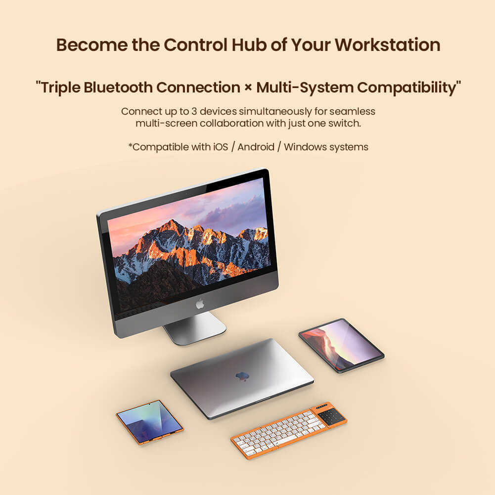 Портативная складная клавиатура Nillkin Cube Pocket Keyboard Orange edition