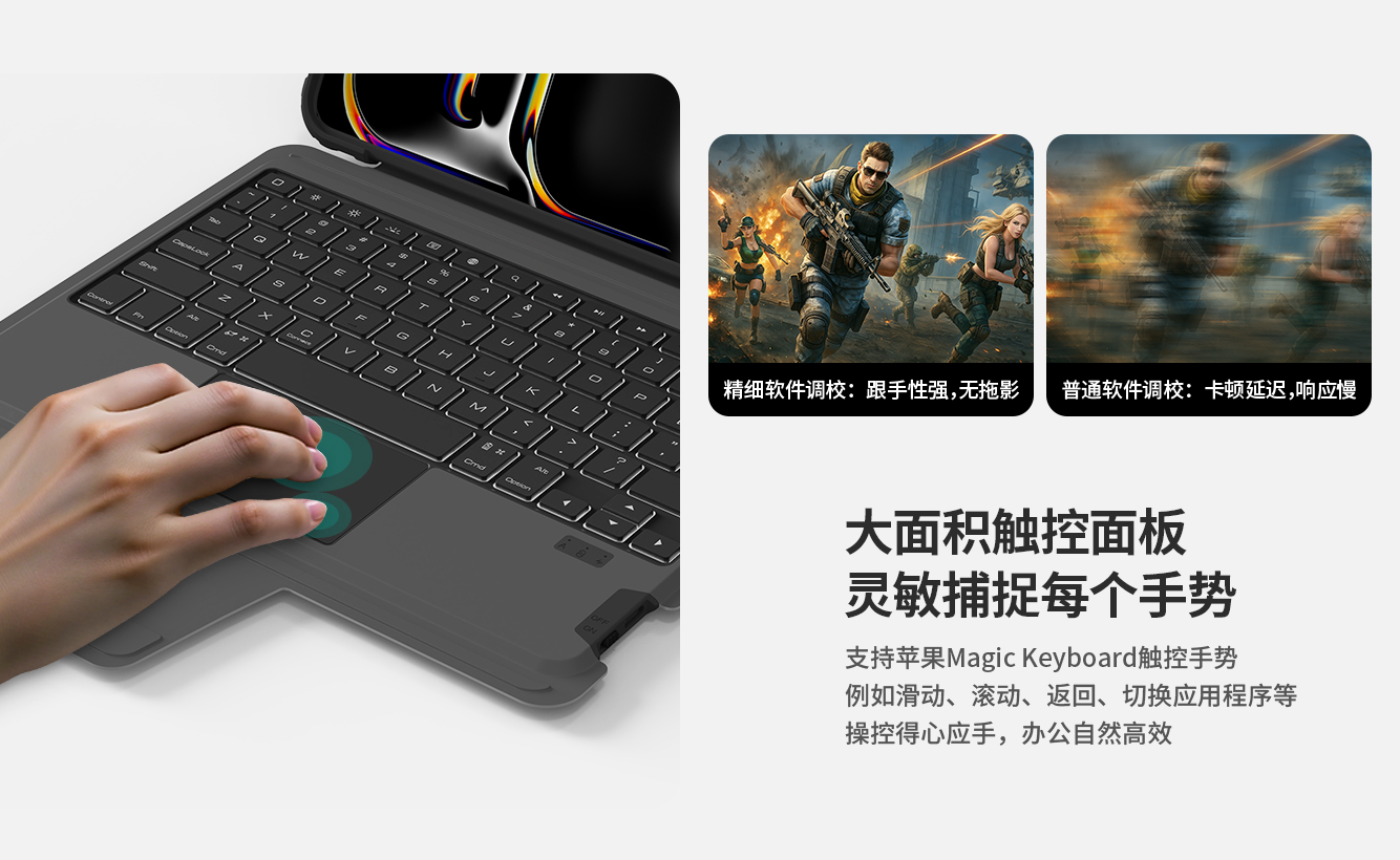 Чехол-книжка с клавиатурой NILLKIN для Apple iPad Air 11 M3 (2025), iPad Air 11 (2024), iPad Air 5, iPad Air 4, iPad Pro 11 (2020, 2021, 2022) (серия Bumper Combo Backlit Keyboard Case)