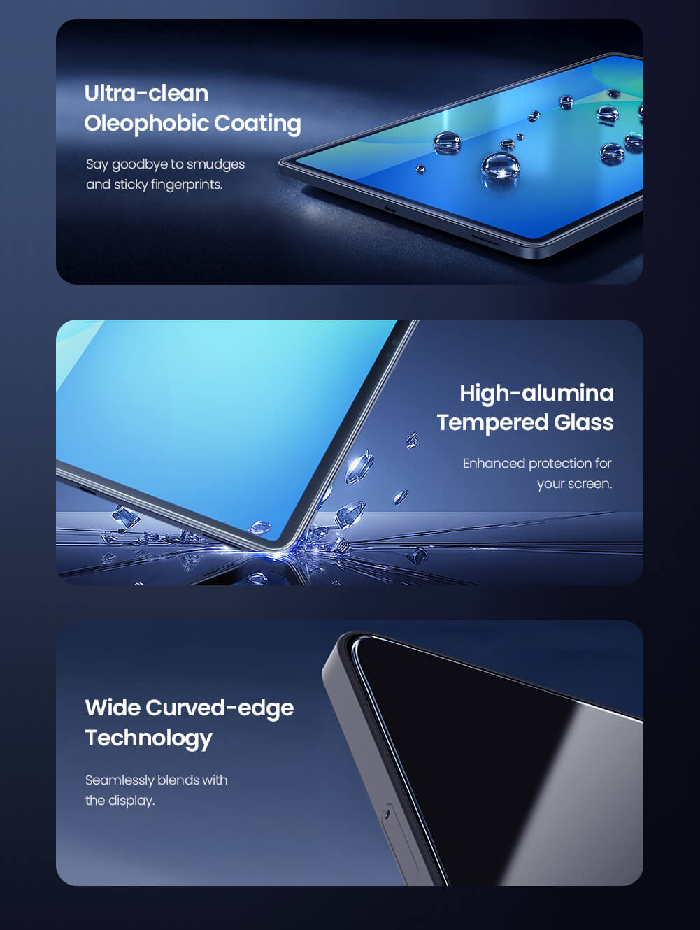 Защитное стекло NILLKIN для Samsung Galaxy Tab S10 Plus (S10+), Tab S9 Plus (S9+), Tab S9 Fan Edition Plus (S9 FE+) (индекс H+ Pro)